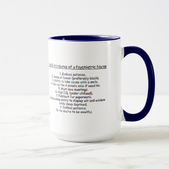 Want to be a Psych. Nurse?- Top 10 Attributes Mug (Right)