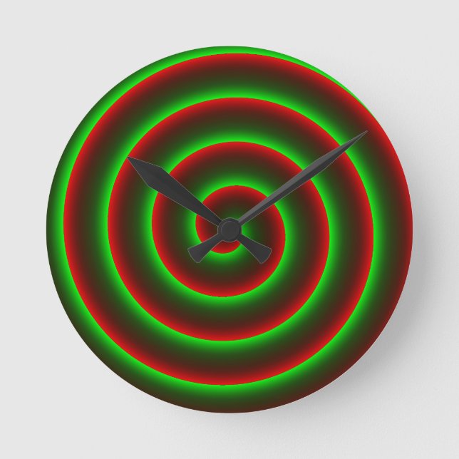 Want to change the red? Flashy green spiral. Round Clock (Front)