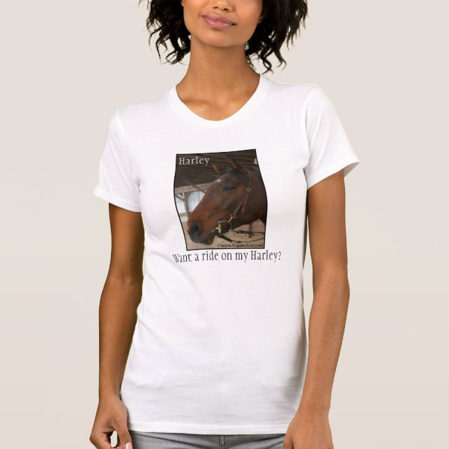 Want to ride on my Harley? T-Shirt (Front)