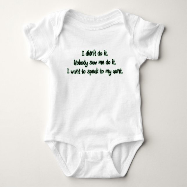 Want to Speak to My Aunt Baby Bodysuit (Front)