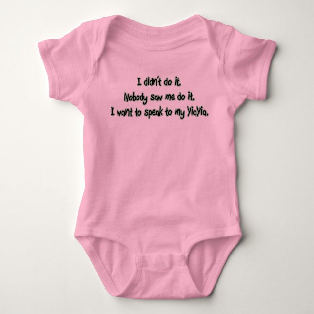 Want to Speak to YiaYia Baby Bodysuit (Front)
