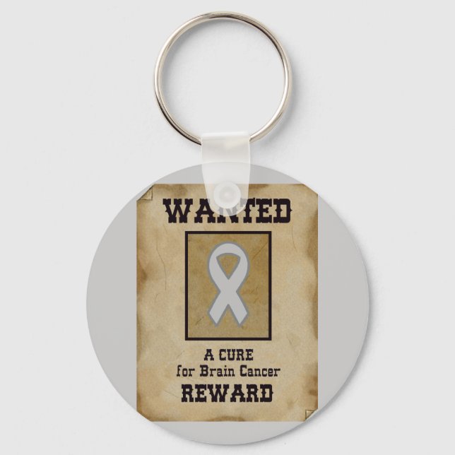 Wanted: A Cure for Brain Cancer Key Ring (Front)