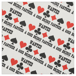 Wanted A Good Bridge Partner Card Suits Bridge Fabric