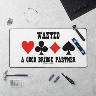 Wanted A Good Bridge Partner Four Card Suits Desk Mat