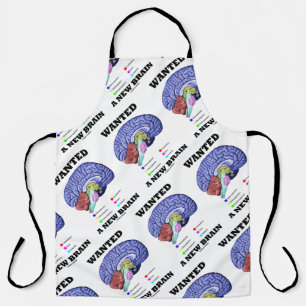Wanted A New Brain Anatomical Brain Humour Apron