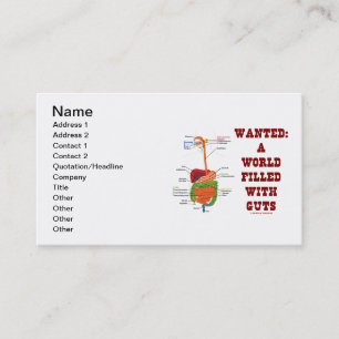 Wanted: A World Filled With Guts (Anatomical Guts) Business Card