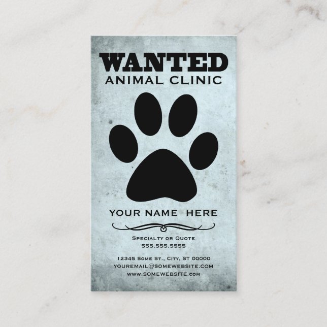 wanted : animal clinic business card (Front)