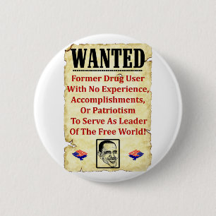 Wanted: Barack Obama! 6 Cm Round Badge