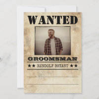 Wanted Best Man Groomsman Funny Photo Proposal