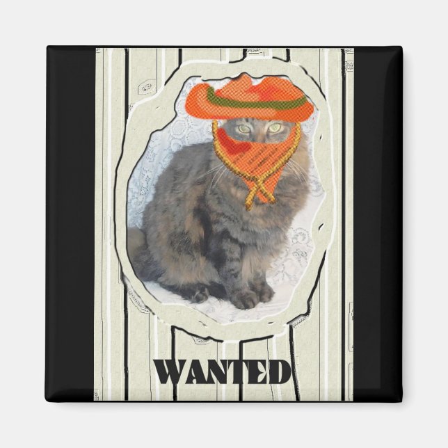 Wanted Cat Magnet (Front)