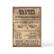 Wanted Cowboy Poster Invitation for Western Party
