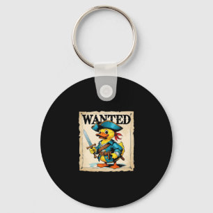 Wanted Cruise Duck Pirate Sword Hat Ocean Fun Key Ring