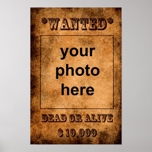 'Wanted, dead or alive' poster template (Front)