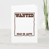 WANTED dead or Alive poster with blank background