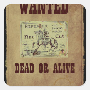 Wanted Dead or Alive Square Sticker