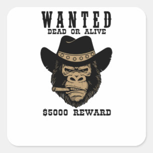 Wanted Dead or Alive Square Sticker