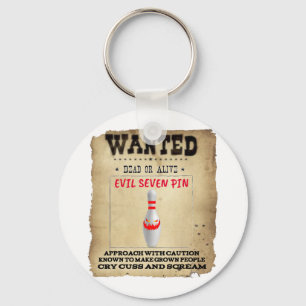 Wanted Evil Seven Pin Bowlers Womens Mens Funny Bo Key Ring
