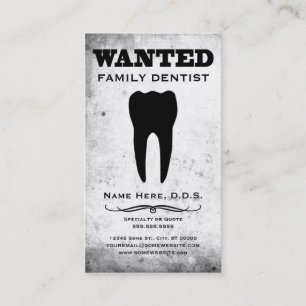 wanted : family dentist business card