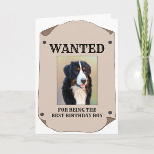 Wanted For Eating Homework Custom Dog Photo Card