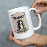 Wanted For Eating Homework Custom Dog Photo Coffee Mug<br><div class="desc">This fun coffee mug is ready to be customised with a photo of your dog (or any other pet) and is in the style of old fashioned western wanted poster with the text WANTED FOR EATING HOMEWORK. The customised poster appears on both sides of the mug.</div>