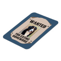Wanted For Eating Homework Custom Dog Photo