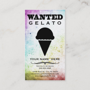 wanted : gelato business card