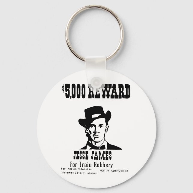 Wanted Jesse James Key Ring (Front)