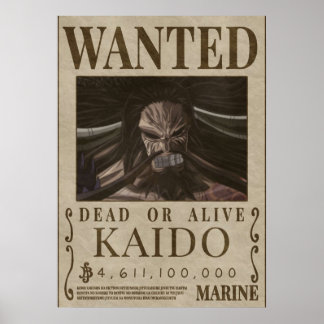 Wanted KAIDO  kaido bounty Poster