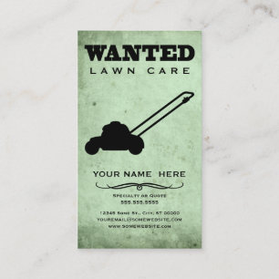wanted : lawn care business card
