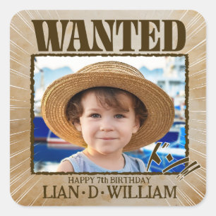  WANTED! manga style party Square Sticker