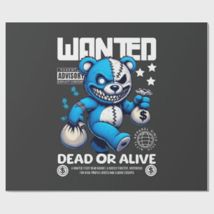 Wanted Outlaw Bear Gift Wrapping Paper 
