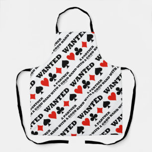 Wanted Partner With A Good Hand Bridge Card Suits Apron