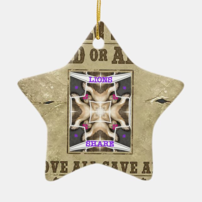 Wanted Peace Ceramic Tree Decoration (Front)