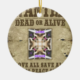 Wanted Peace Ceramic Tree Decoration