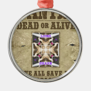 Wanted Peace Metal Ornament