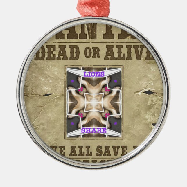 Wanted Peace Metal Ornament (Front)
