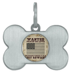 Wanted Peace Pet Tag