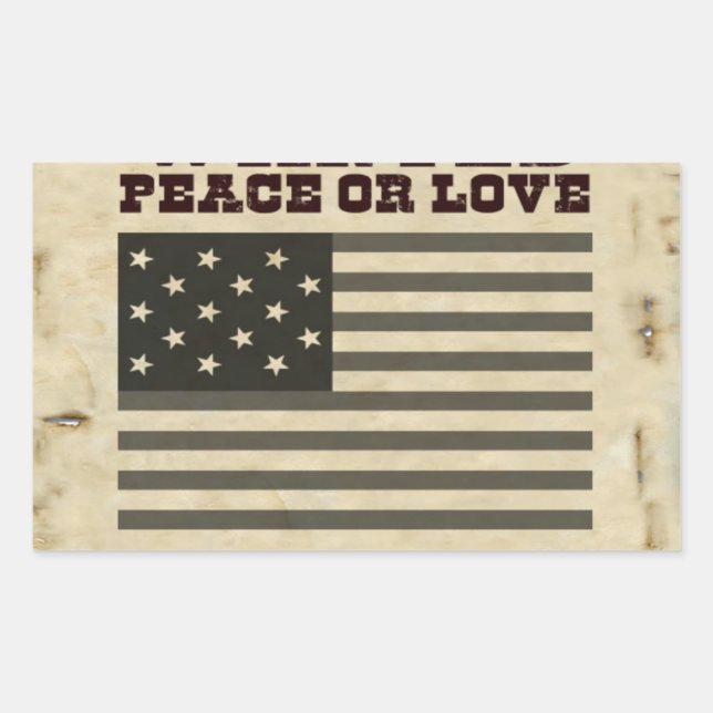 Wanted Peace Rectangular Sticker (Front)