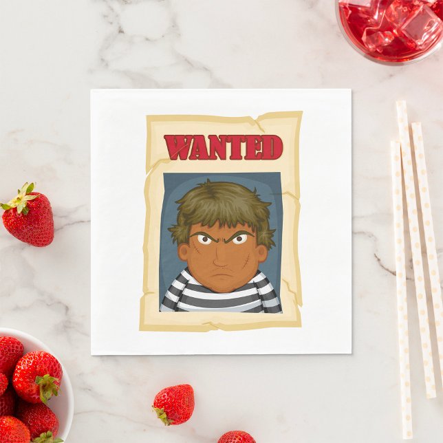 Wanted Person Escaped Prisoner Napkins (Creator Uploaded)