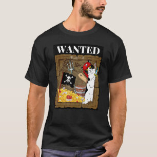 Wanted Pirate Cat Funny Neko Piece T-Shirt