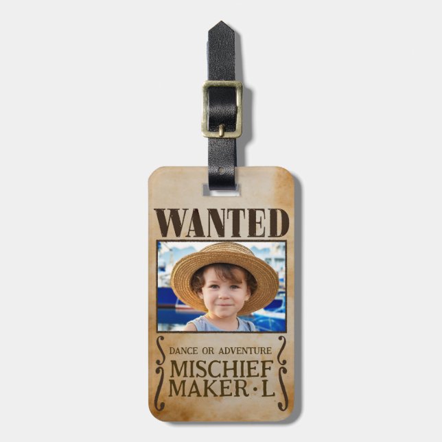 WANTED! Pirates theme Luggage Tag (Front Vertical)