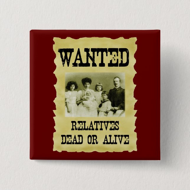 Wanted Poster 15 Cm Square Badge (Front)