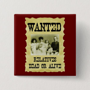 Wanted Poster 15 Cm Square Badge