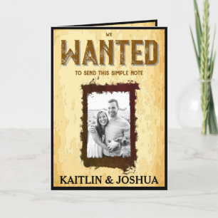 WANTED Poster 🤠 Cowboy Boots Wedding Thank You Card
