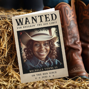Wanted Poster Funny Senior Happy Birthday Card