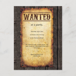 Wanted Poster Invitations