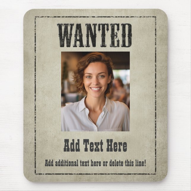 Wanted Poster Mousepad - Customize This! (Front)