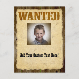 Wanted Poster Old-Time Photo Invitation