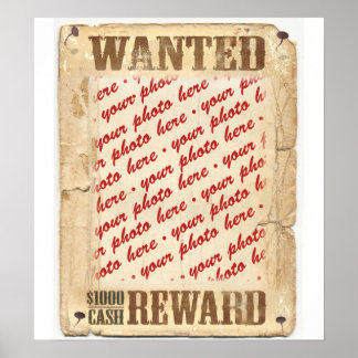 WANTED Poster Photo Frame