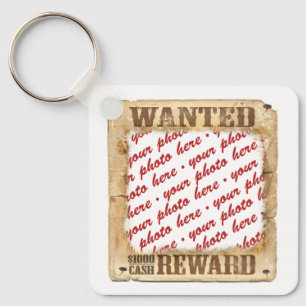 WANTED Poster Photo Frame Key Ring